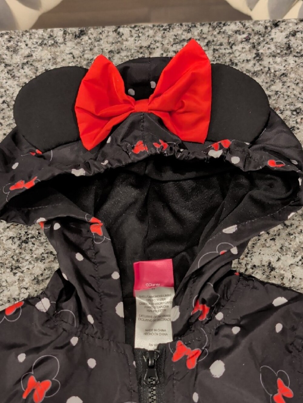 Disney Black and Red Minnie Mouse Raincoat - Picture 4 of 5